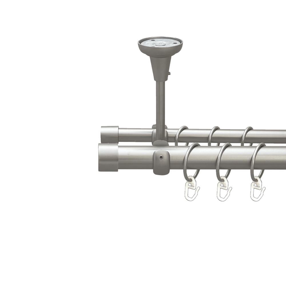 Карниз Orvit Заглушка металевий дворядний відкритий до стелі гладка труба кільце металеве 25/16 мм 200 см Сатин (00-00026106)