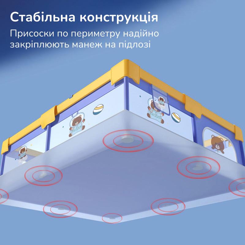 Манеж детский Lumpurini Tibaldo L с дверцей на молнии и карманом для игрушек Сине-желтый (B01150) - фото 4 Манеж детский Lumpurini Tibaldo L с дверцей на молнии и карманом для игрушек Сине-желтый (B01150) - фото 4