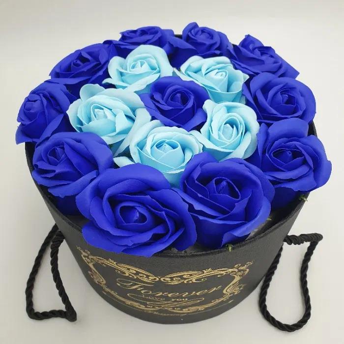 Подарочный набор мыла Forever I love you 16 из роз в подарочной коробке Синий