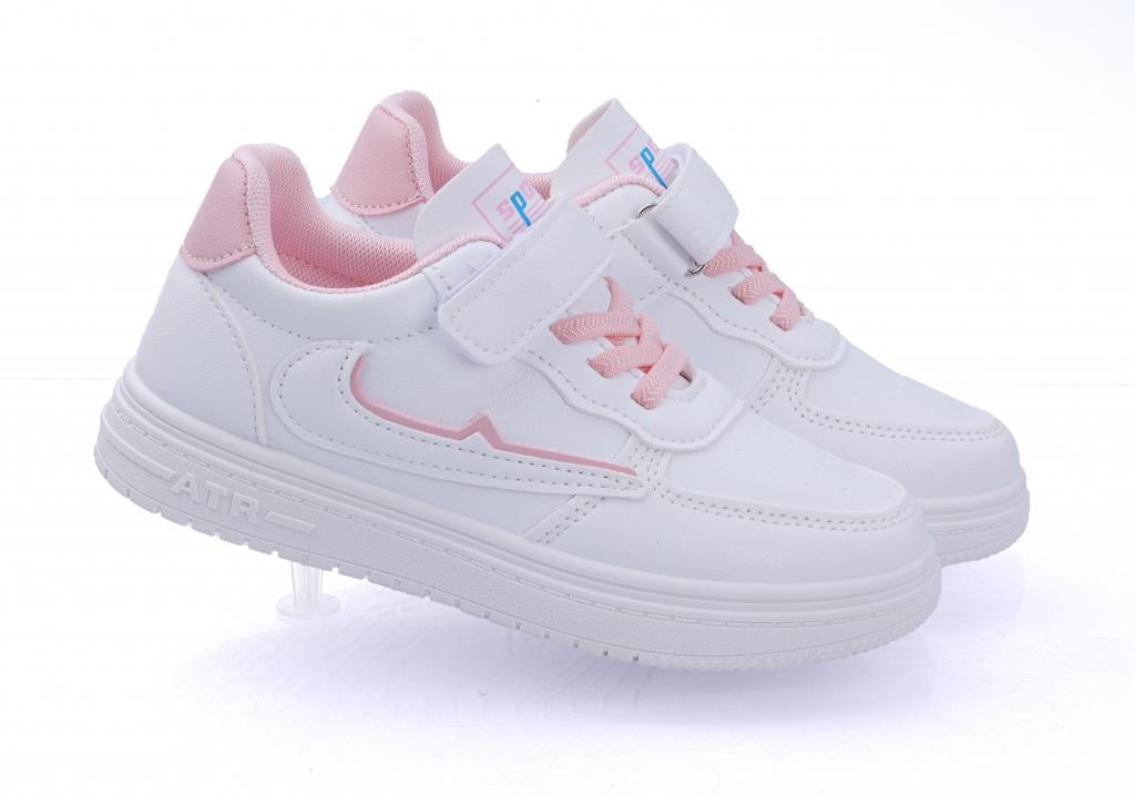 Кроссовки 1 для девочек 1007 р. 33 Бело-розовый