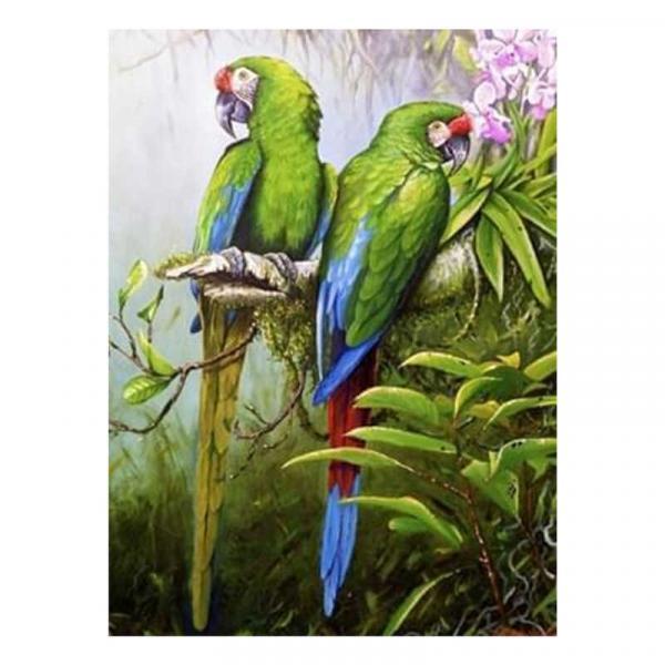 Алмазная мозаика TK Group Зеленые попугаи 40х30 см с рамкой в коробке (GB75234-mt)