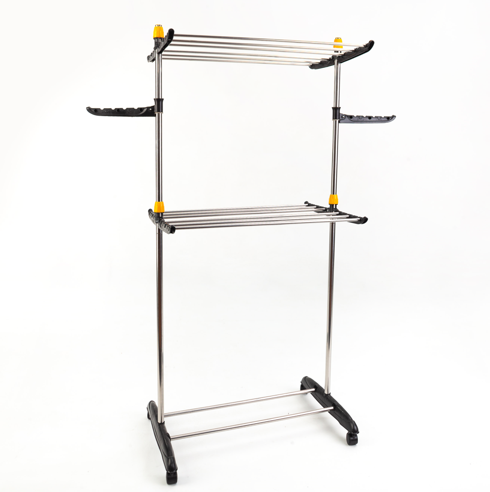 Сушилка для белья складная вертикальная Stenson TD01229 116x50x145 см Серебристый - фото 3 Сушилка для белья складная вертикальная Stenson TD01229 116x50x145 см Серебристый - фото 3