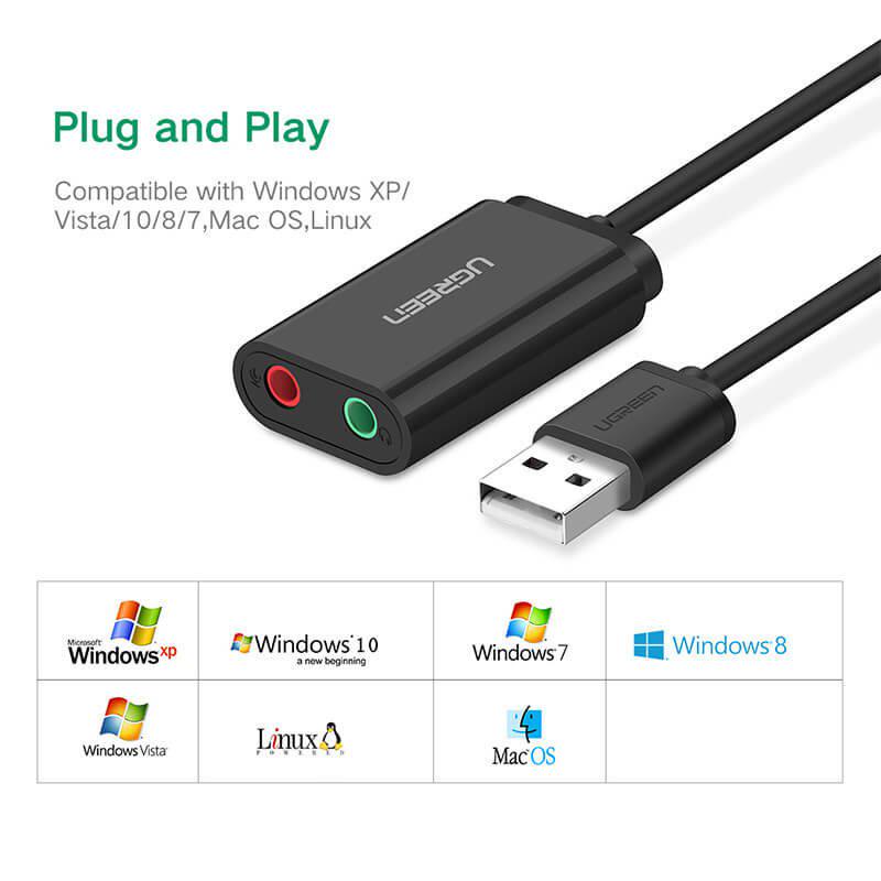 Зовнішня звукова карта UGREEN USB (30724) - фото 2 Зовнішня звукова карта UGREEN USB (30724) - фото 2