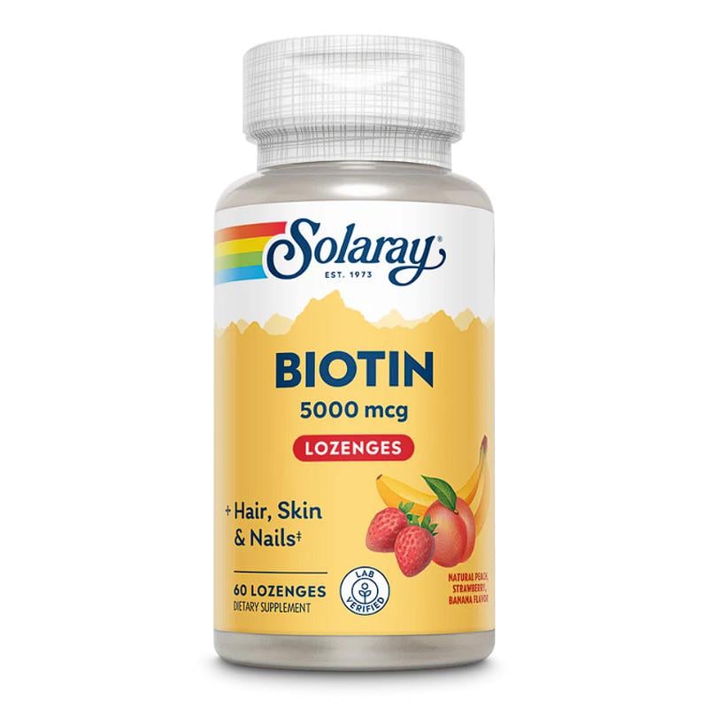 Біотин Solaray Biotin 5000 mcg 60 пастилок (22827-01)