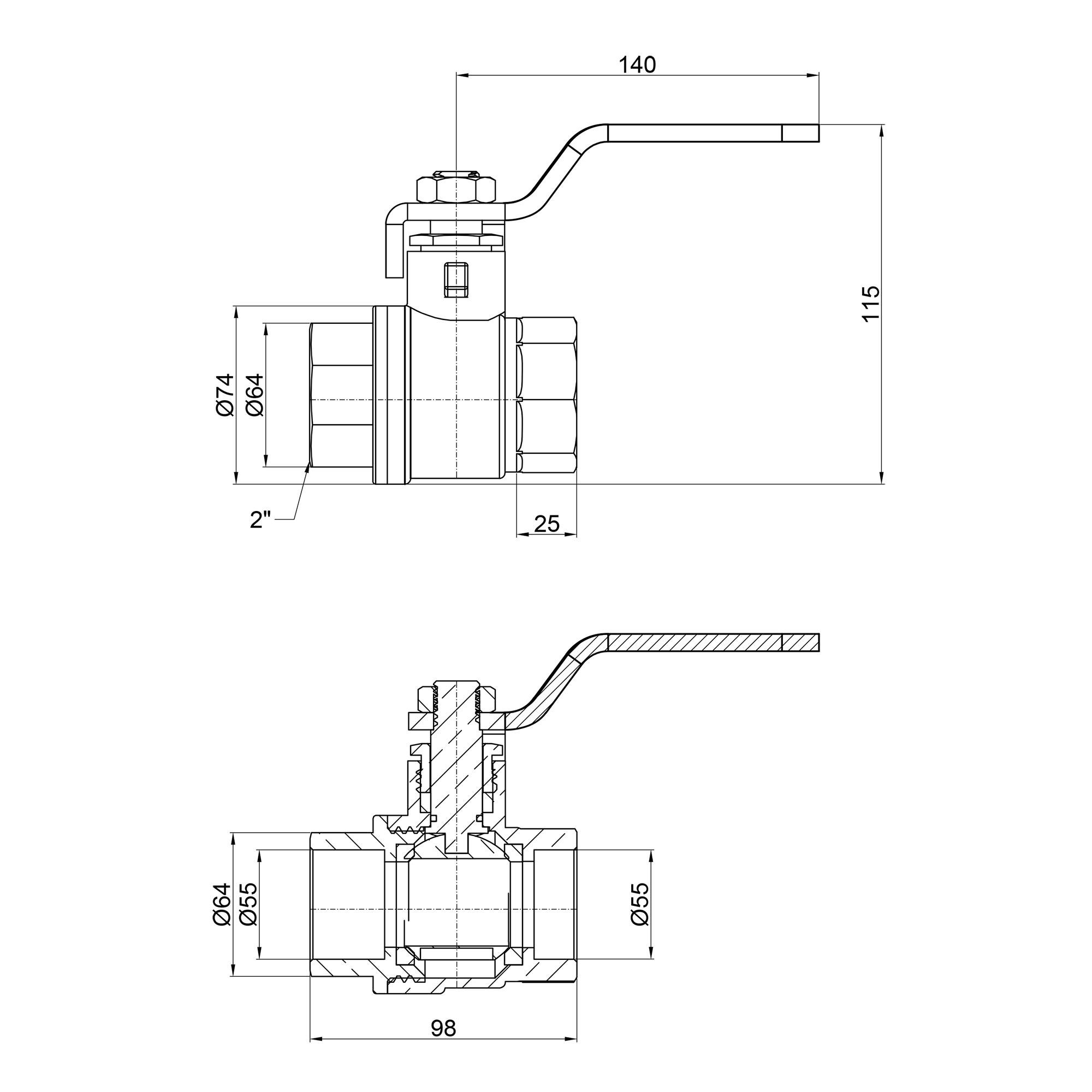 Кран кульовий SD Plus 2" ВР для води SD600W50 (15165) - фото 3