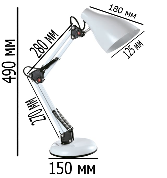 Лампа настільна Lumano 60W E27 CONTE на підставці біла - фото 2 Лампа настільна Lumano 60W E27 CONTE на підставці біла - фото 2