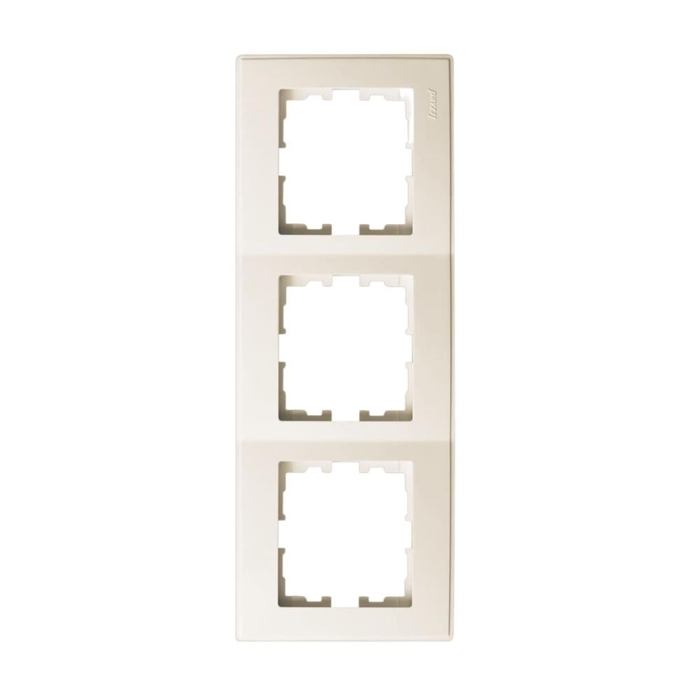 Рамка Lezard Lesya 3-местная вертикальная Кремовый