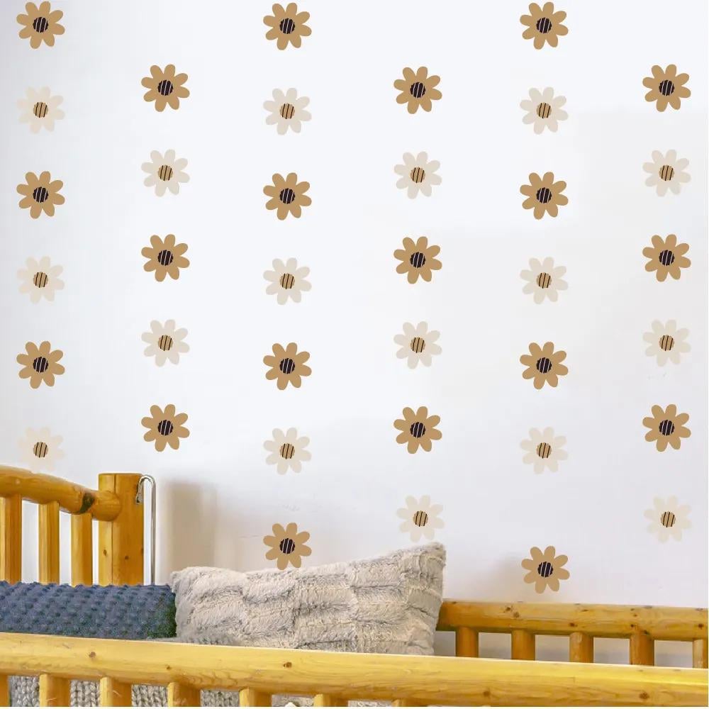 Наклейки вінілові Ромашки декоративні інтер'єрні в кімнату для дівчаток 30х60 см Наклейки вінілові Ромашки декоративні інтер'єрні в кімнату для дівчаток 30х60 см