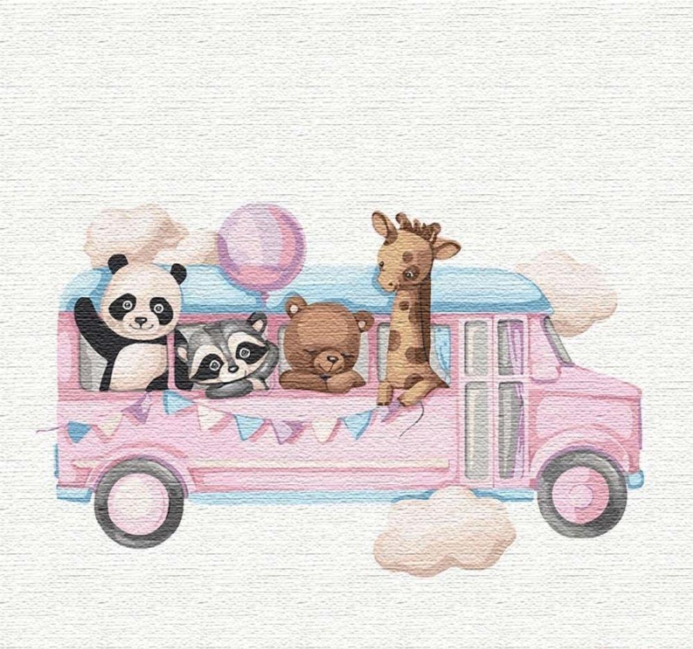 Картина по номерам Идейка Веселый автобус КНО2356 холст на подрамнике 30x30 см (1329518516)