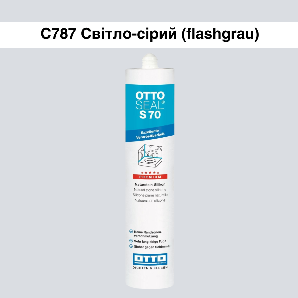 Герметик силиконовый OTTOSEAL S70 C787 Светло-серый (S70C787) - фото 2 Герметик силиконовый OTTOSEAL S70 C787 Светло-серый (S70C787) - фото 2