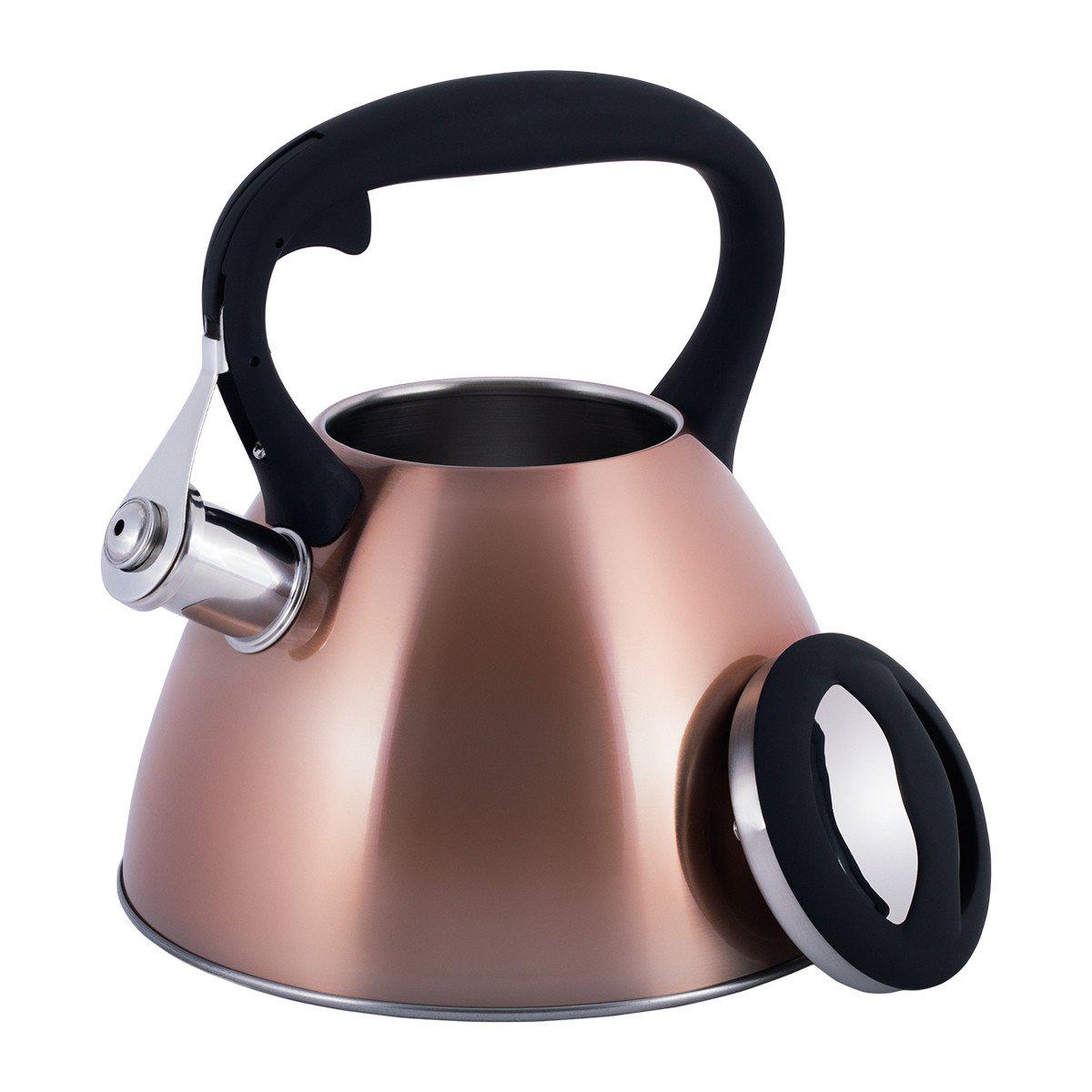 Чайник Kamille 3 л со свистком и черной бакелитовой ручкой KM-0651A