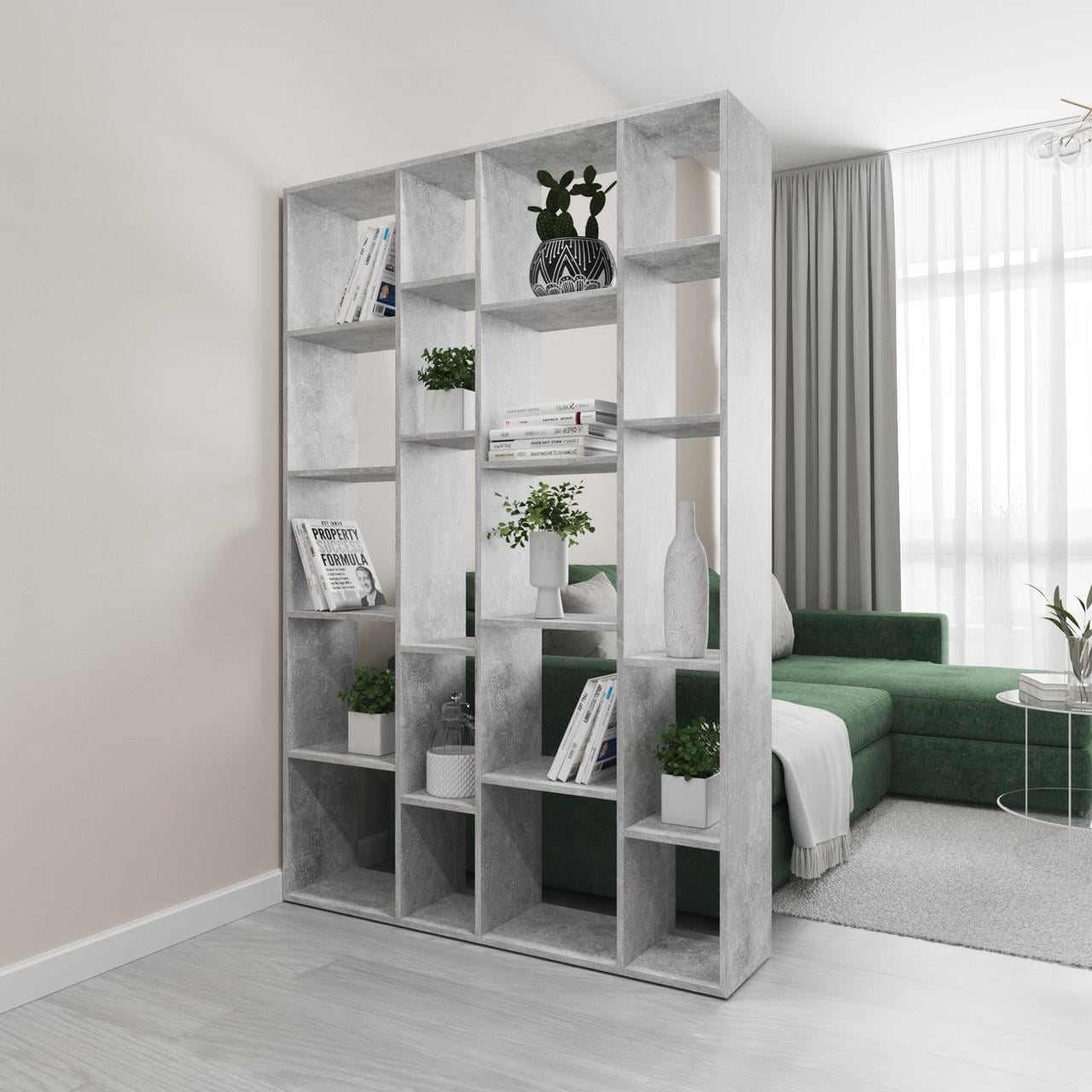 Стелаж VAYS D-2 книжкова полиця з 20 комірками етажерка з ЛДСП 117×30×178 см Бетон (1794685253) Стелаж VAYS D-2 книжкова полиця з 20 комірками етажерка з ЛДСП 117×30×178 см Бетон (1794685253)