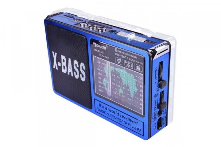 Радіоприймач акумуляторний Golon RX-1413 з ліхтарем Синій Радіоприймач акумуляторний Golon RX-1413 з ліхтарем Синій