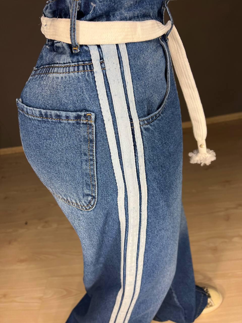 Джинсы женские Vonnavi 413-240 палаццо с лампасами пояс резинка шнурок р. 28 Синий (2568) - фото 9 Джинсы женские Vonnavi 413-240 палаццо с лампасами пояс резинка шнурок р. 28 Синий (2568) - фото 9