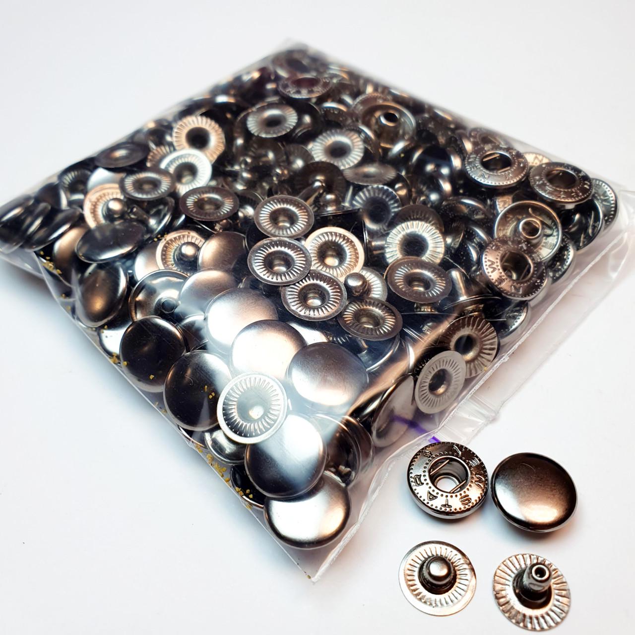 Кнопка металева Strong Alfa 12,5 мм 50 шт. Чорний нікель