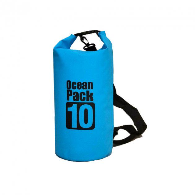 Водонепроницаемая сумка рюкзак гермомешок со шлейкой на плечо Ocean Pack 10 л Blue (5535882132)