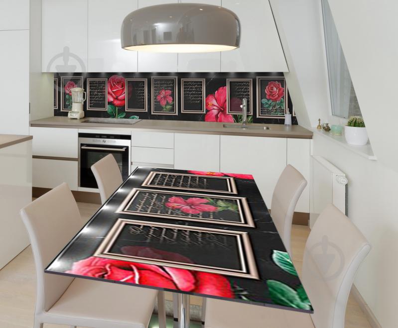 Наклейка виниловая на стол Zatarga "Розы в Рамках" 600х1200 мм Наклейка виниловая на стол Zatarga "Розы в Рамках" 600х1200 мм