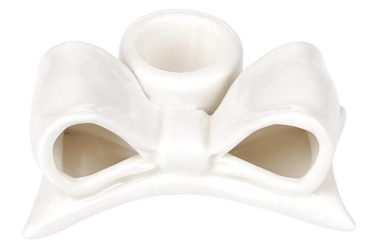 Подсвечник фарфоровый Бант 8 см Белый (727-203)