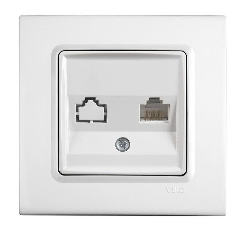 Розетка компьютерная Viko Linnera одинарная RJ-45 Белый (90400032)