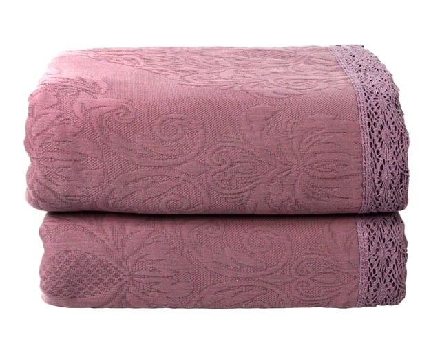 Покрывало жаккардовое Lighthouse Ananas 240х60 см Сливовый