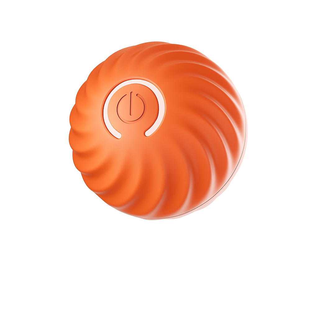 Интерактивная игрушка мячик дразнилка для маленьких и средних пород собак подпрыгивающий Оранжевый