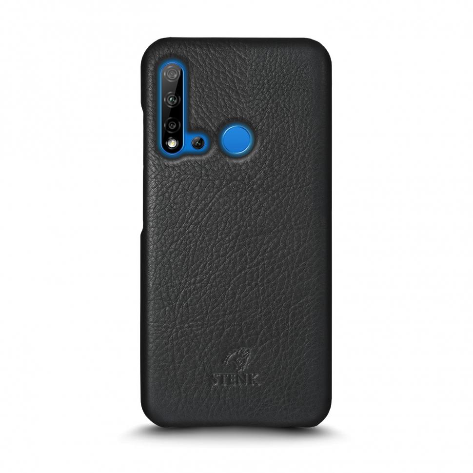 Кожаная накладка Stenk Cover для HuaWei Nova 5i Черная (69271)