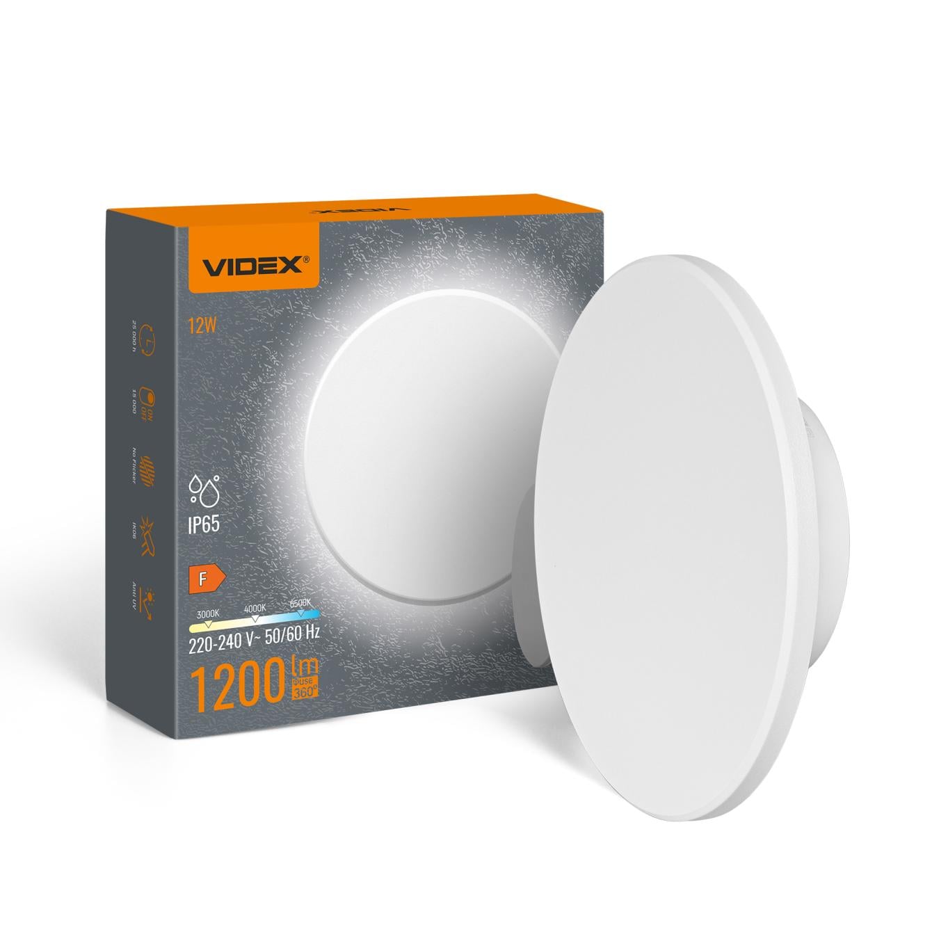 Світильник LED Videx WL03 настінний IP65 12W 3000/4000/6500K White (28763)