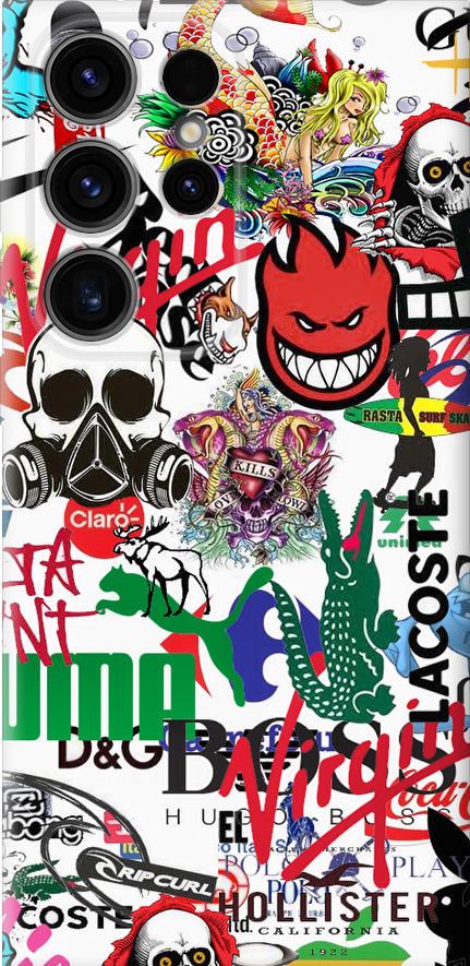 Чехол на Samsung Galaxy S24 Ultra Many different logos (4022u-3389-42517)
