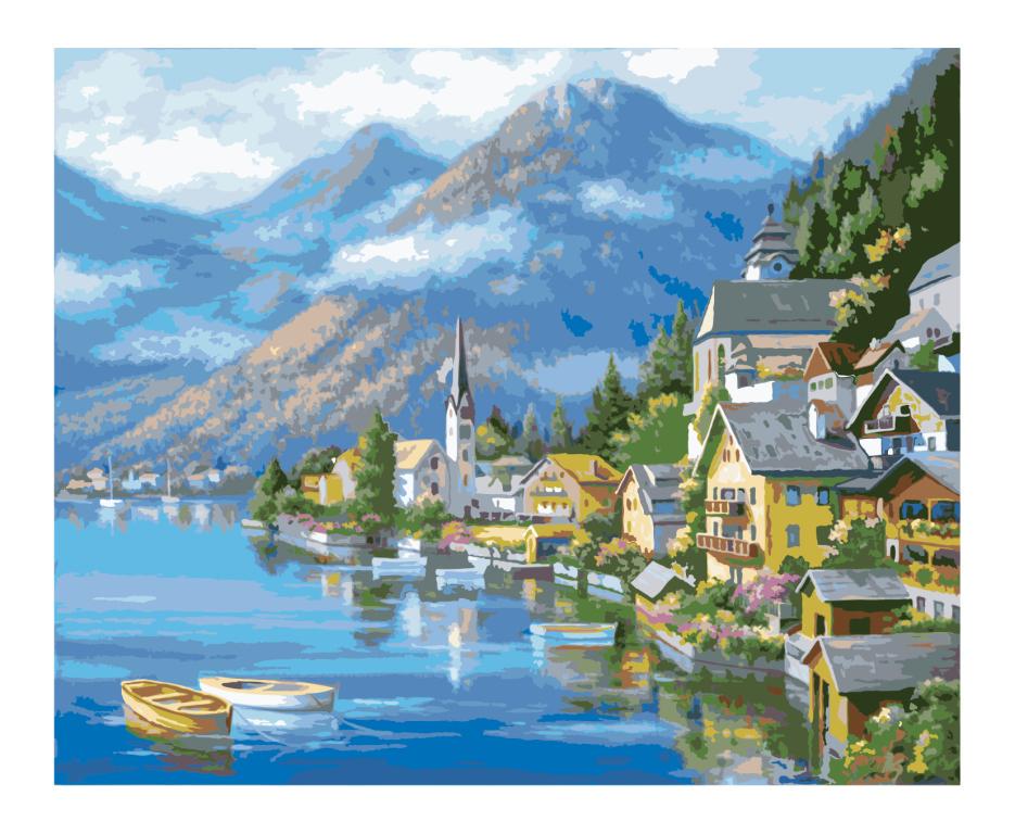 Картина по номерам Идейка "Альпийская деревня" 40х50 см (skl-КНО2143)