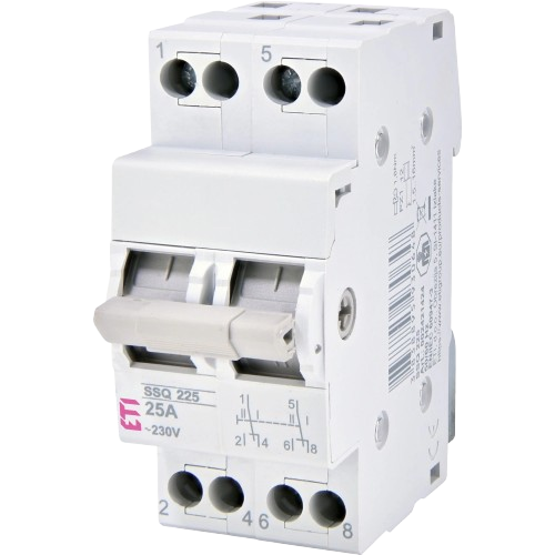 Перемикач навантаження модульний ЕТІ SSQ 240 1-0-2 2 фази номінальний струм 40А навантаження до 400V (29596807)