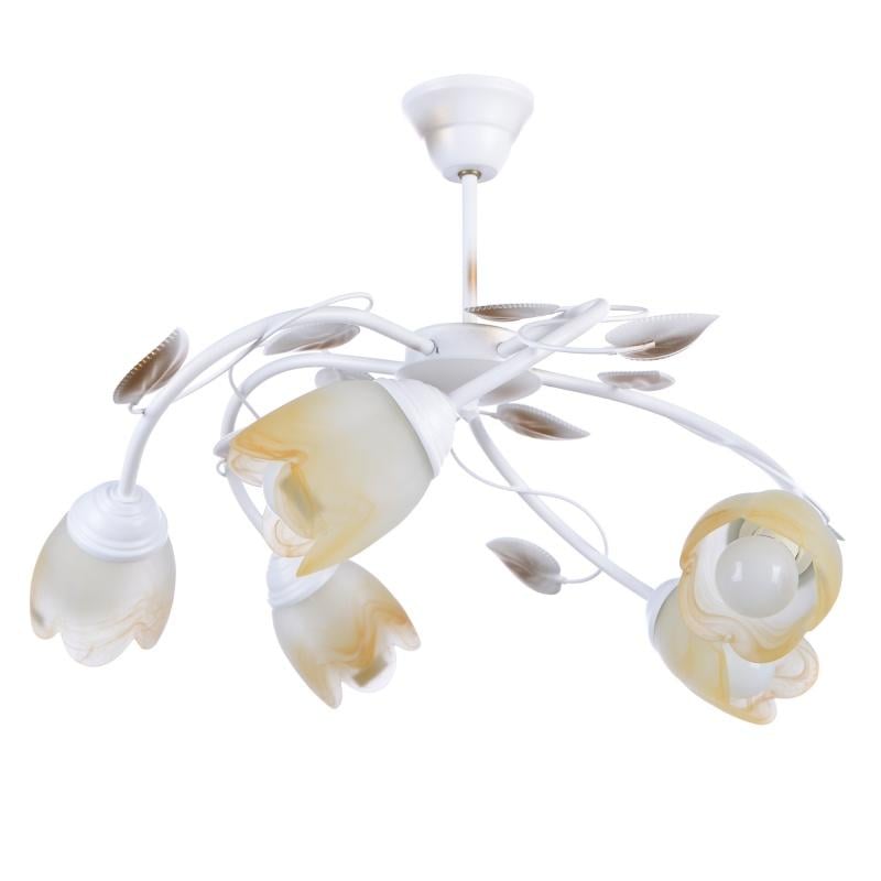 Люстра на 5 плафонов Brille BKL-472S/5 E14 WH флористика