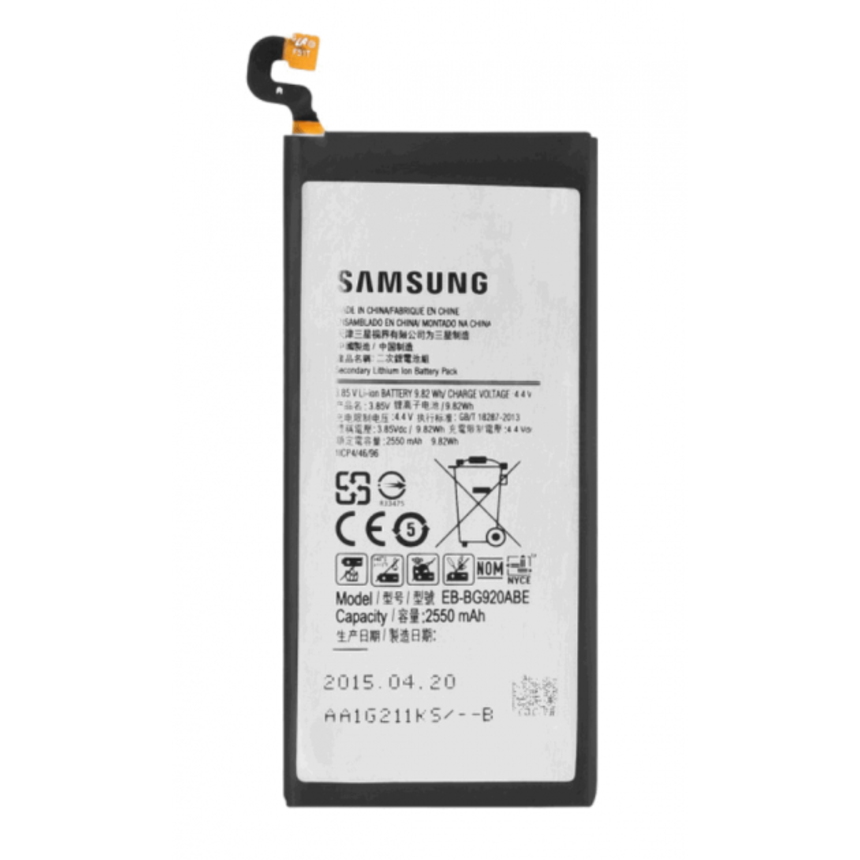 Акумулятор EB-BG920ABE для Samsung G920 Galaxy S6 Li-ion 3,85 B 2550 мАг (4301032)