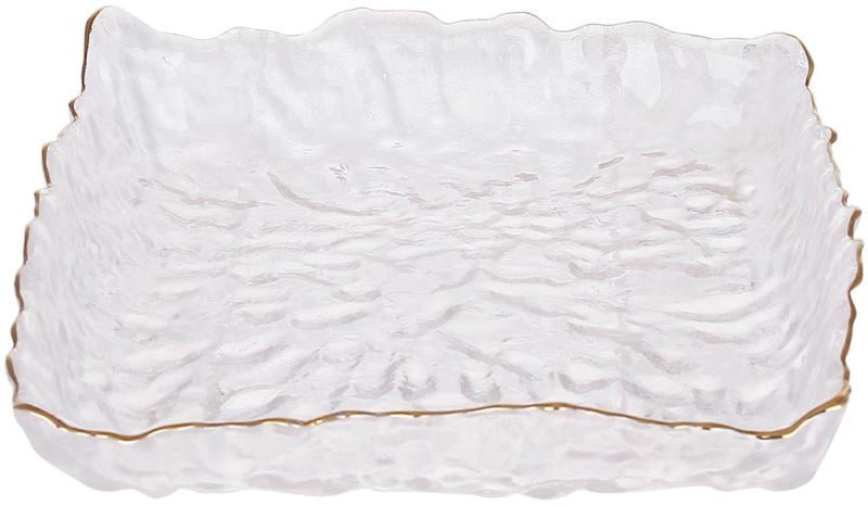 Тарілка скляна Fleur квадратна 15х15 см, сервірувальна - фото 1