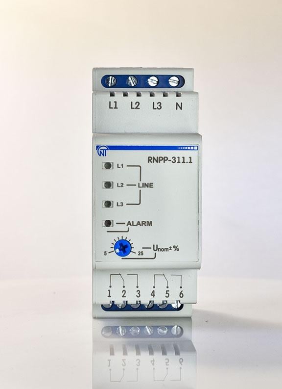 Реле напряжения трехфазное и контроля фаз Новатек РНПП-311.1 (14970143) - фото 2