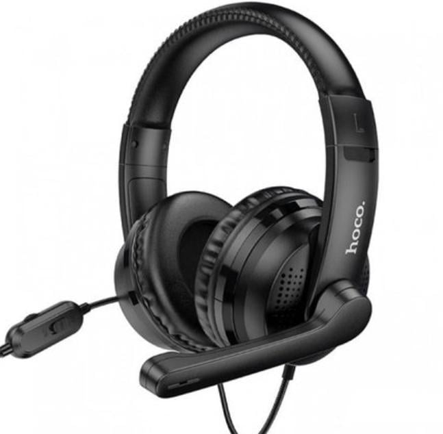 Наушники проводные Hoco W103 для повседневного прослушивания аудио Black (000532543)