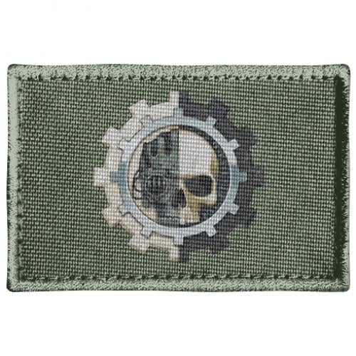 Шеврон прямоугольный Adeptus Mechanicus logo Оливковый (18771910-29-209763)