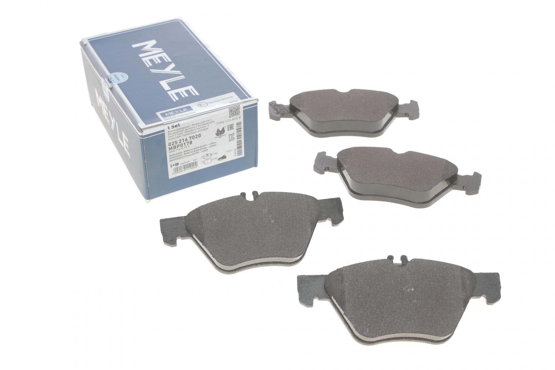 Колодки тормозные передние Meyle для MB E-class W210 95-02 ATE (025 216 7020)