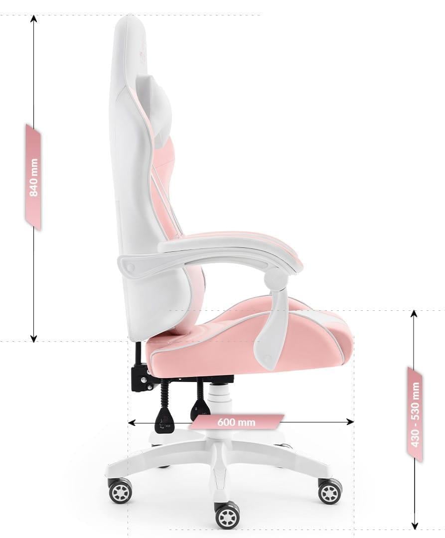 Крісло комп'ютерне Hell's Rainbow Pink/White (2616427376) - фото 9 Крісло комп'ютерне Hell's Rainbow Pink/White (2616427376) - фото 9