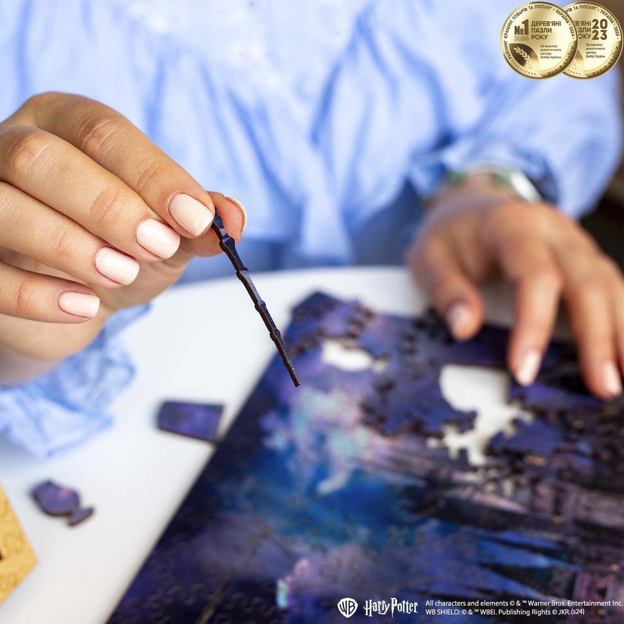 Пазл дерев'яний фігурний Woods Story Гаррі Поттер Серія Замок Хогвартс Ніч - фото 3 Пазл дерев'яний фігурний Woods Story Гаррі Поттер Серія Замок Хогвартс Ніч - фото 3