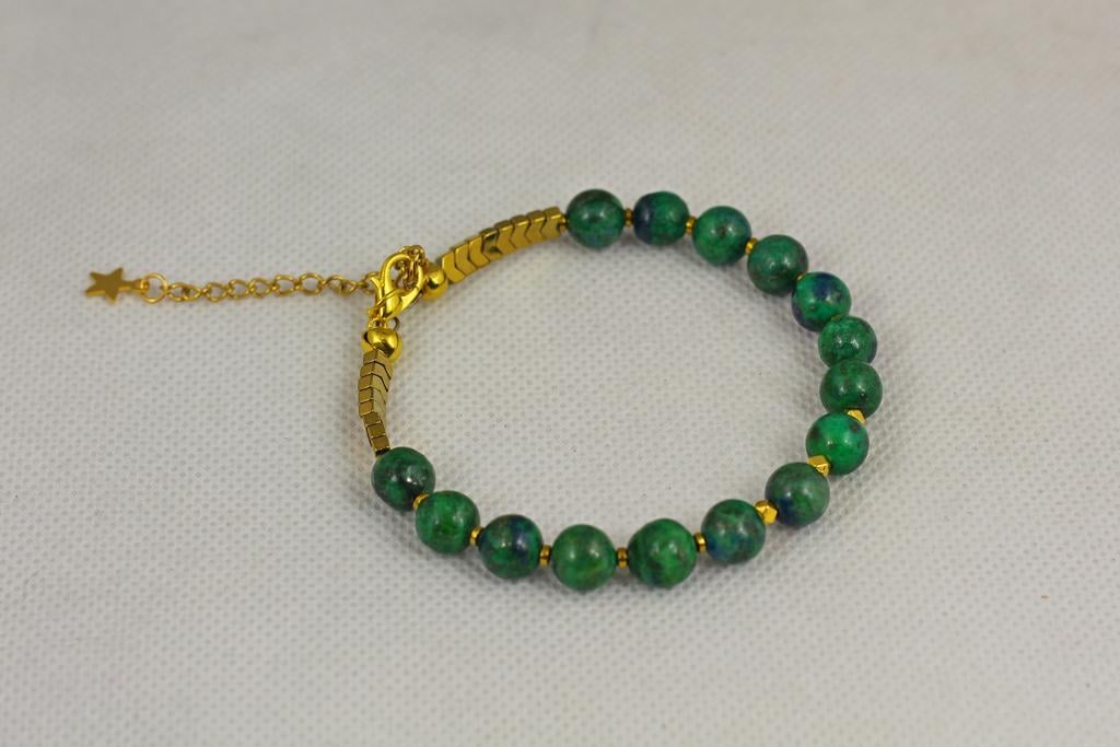 Браслет Азурит шарик 8 мм Золотистый (30368819) Браслет Азурит шарик 8 мм Золотистый (30368819)