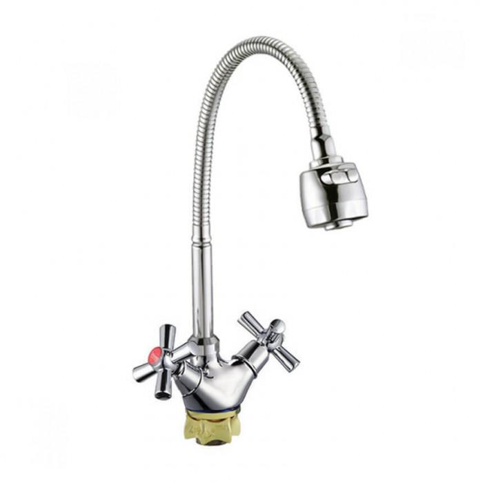 Смеситель для кухни Wezer TLH4-R722 1036575 с гибким изливом Хром (102180)