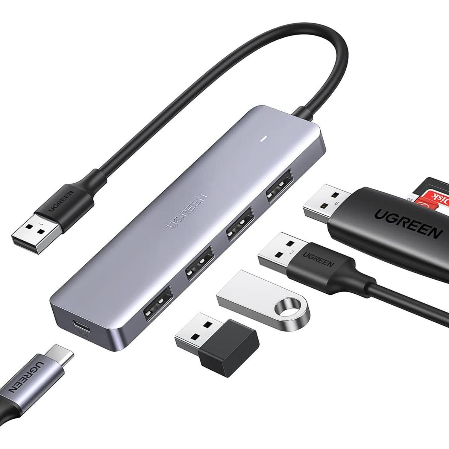 USB-хаб UGREEN USB-A-4x USB 3.0/5 Гбіт/с Type-C 15Вт USB-C Сірий (50985) USB-хаб UGREEN USB-A-4x USB 3.0/5 Гбіт/с Type-C 15Вт USB-C Сірий (50985)