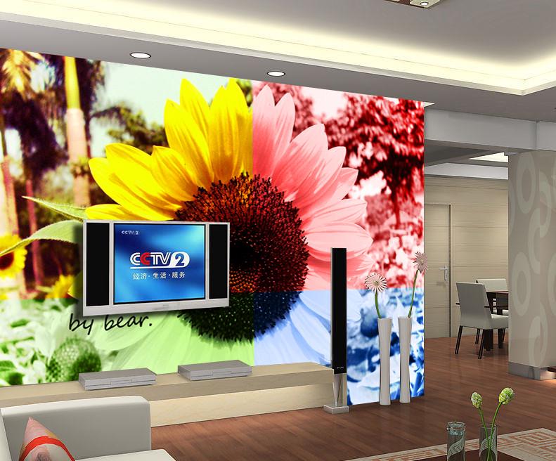 Фотообои 3D флизелиновые цветочные для спальни/зала/кухни Подсолнух