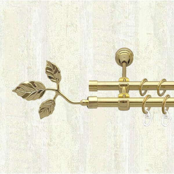 Карниз для штор Orvit Тоскана двухрядный 16/16 мм открытый 160 см Золото (000-6618)