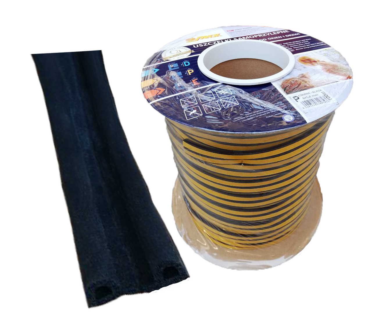 Ущільнювач для вікон та дверей STOMIL P-профіль 9х5,5 мм Чорний - фото 2 Ущільнювач для вікон та дверей STOMIL P-профіль 9х5,5 мм Чорний - фото 2