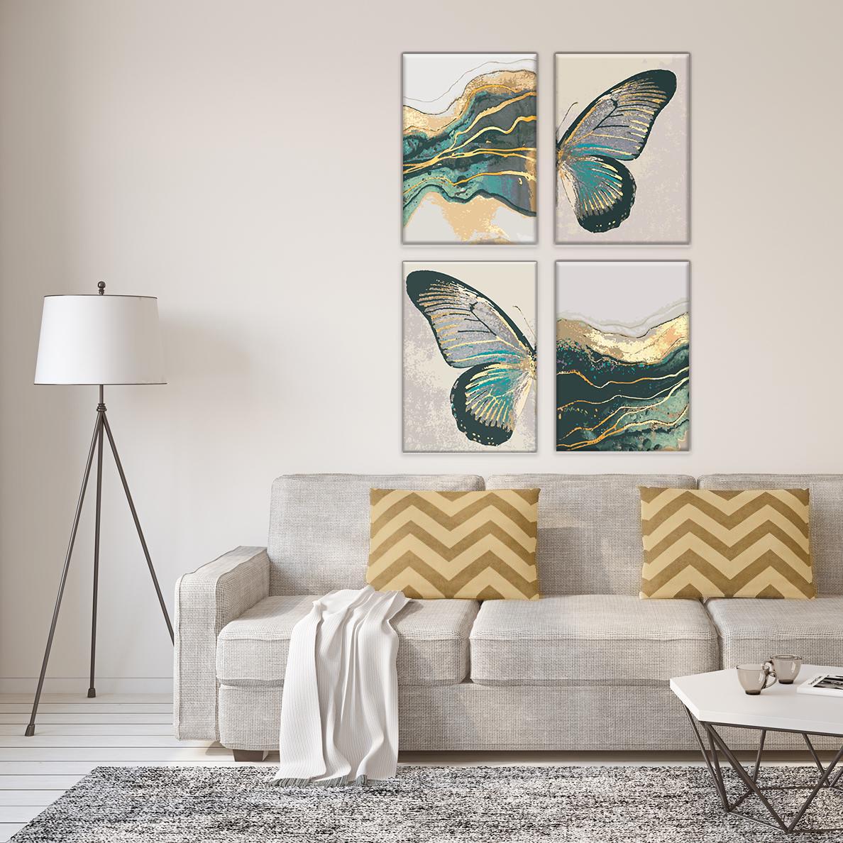 Комплект картин по номерам с красками металликами Изумрудные крылья ITR-016 4 шт. (2244949658)