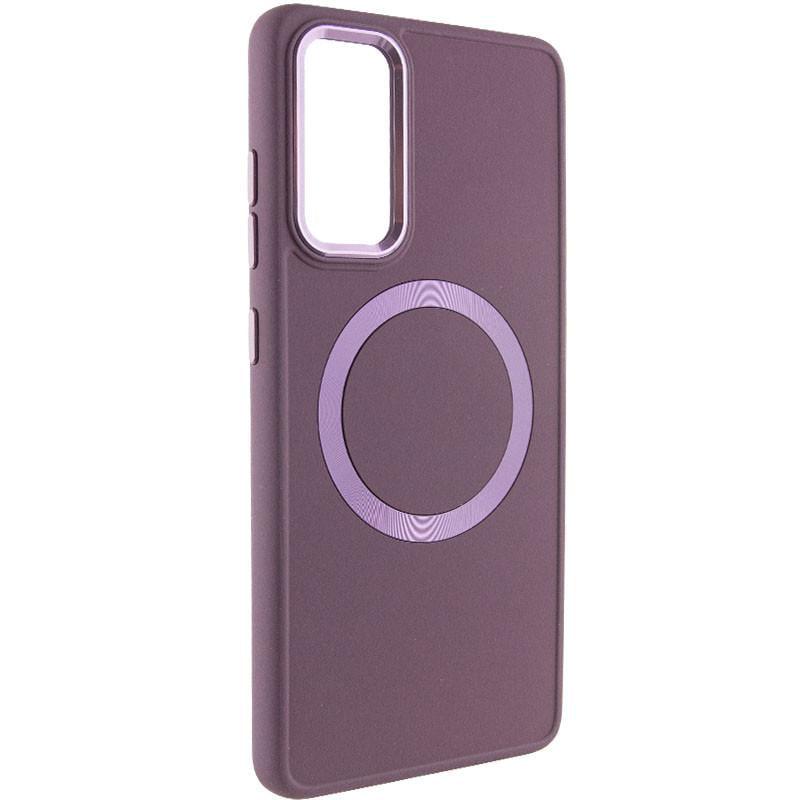 Противоударный TPU чехол Bonbon Metal Style with MagSafe для Samsung Galaxy A55 Бордовый / Plum
