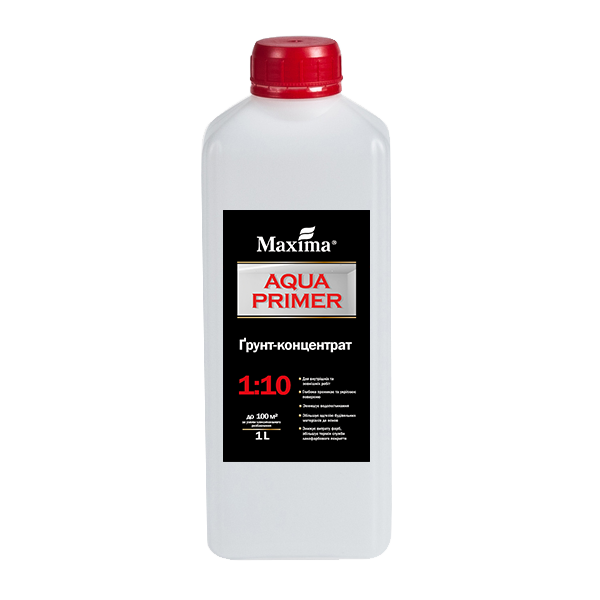 Грунт-концентрат 1:10 Aqua Primer TM Maxima 1 л Бесцветный (2792905318)