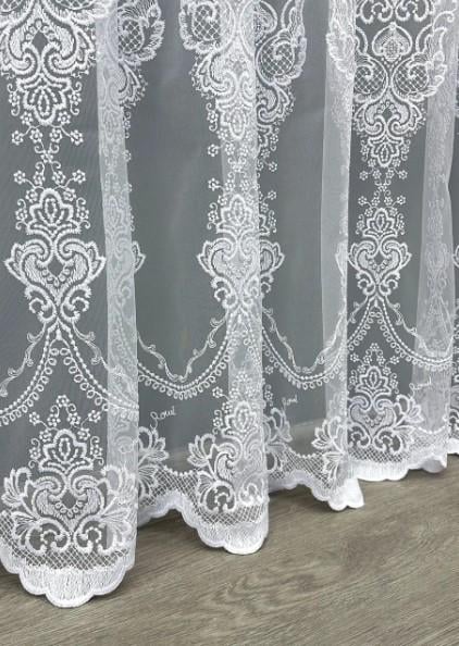 Тюль из фатина с вышивкой и люрексом Холодный белый (1571т) - фото 5 Тюль из фатина с вышивкой и люрексом Холодный белый (1571т) - фото 5