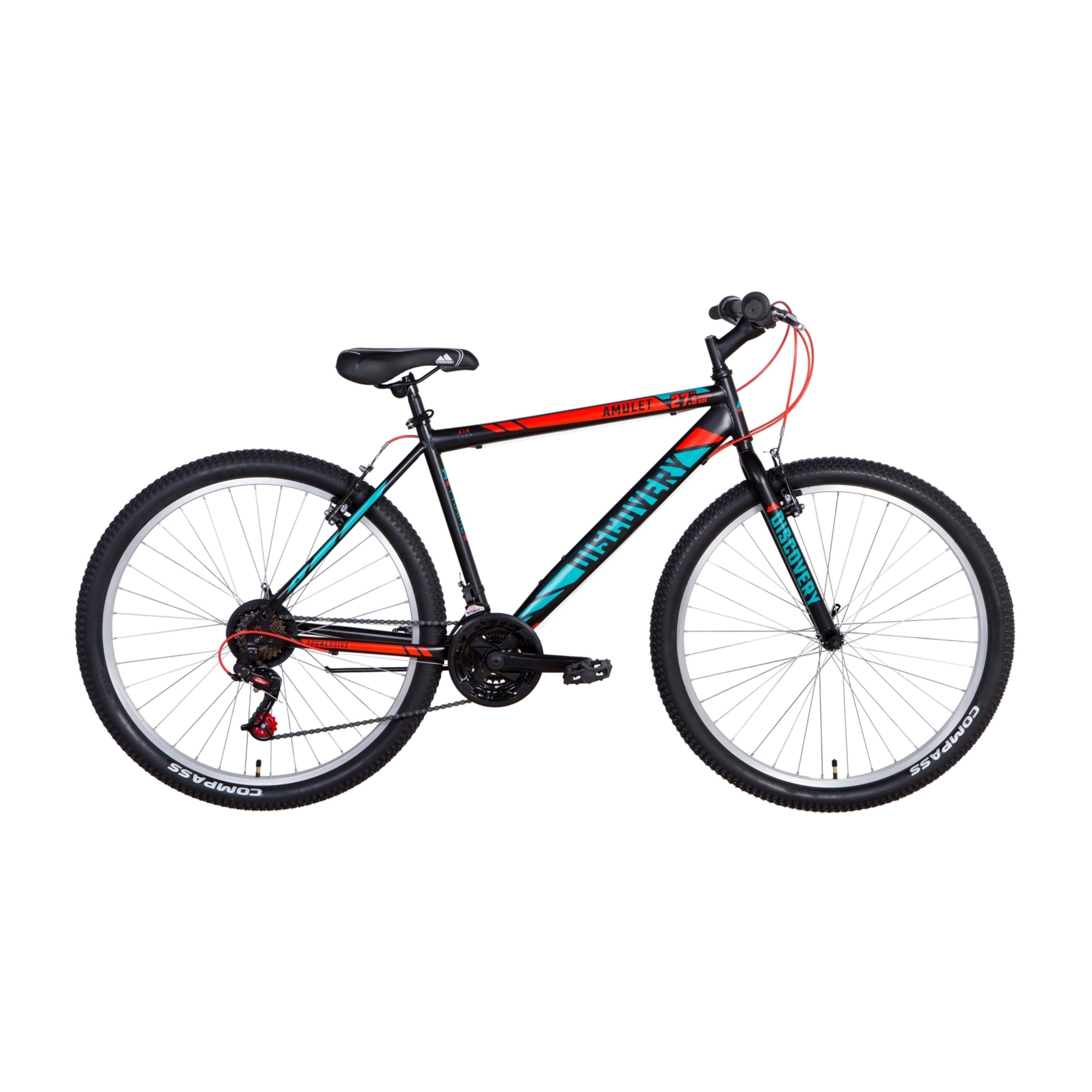 Велосипед городской 27.5" Discovery Amulet Vbr рама 17" на рост 165-180 см Черно-красный с бирюзовым (OPS-DIS-27.5-047)